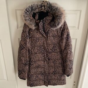 Land‘s End Leopard Down Puffer Coat